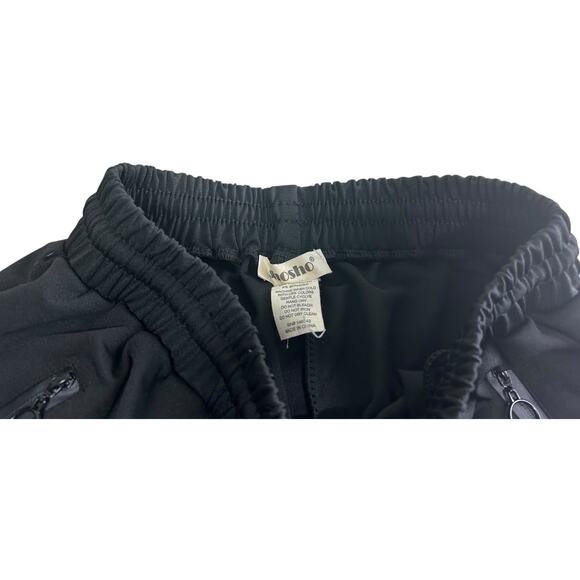 shosho Black Active Joggers Sz Small Stretch Activewear Pants Zippered Pockets - Picture 3 of 7
